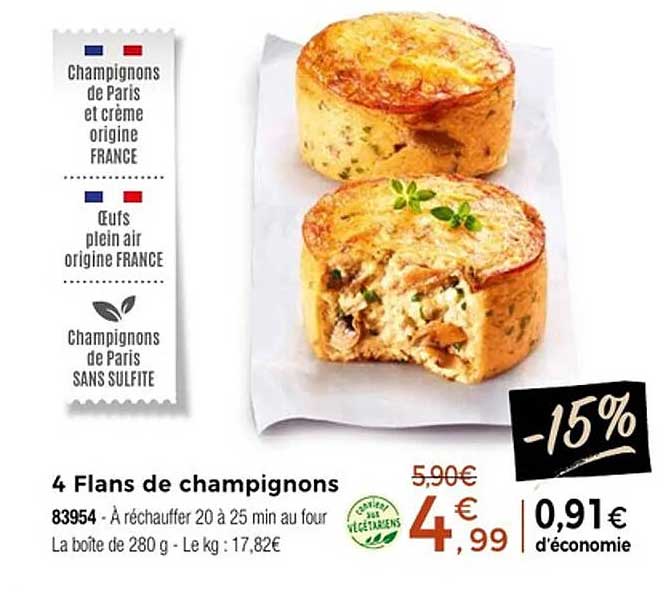 4 Flans de champignons