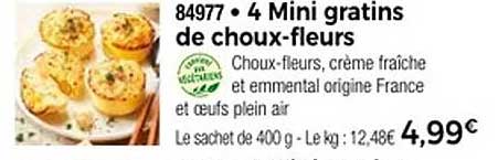 4 Mini gratins de choux-fleurs