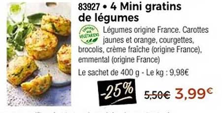 4 Mini gratins de légumes