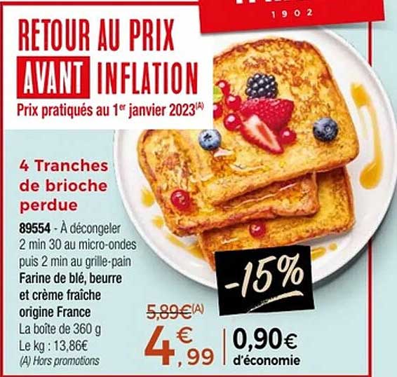 4 Tranches de brioche perdue