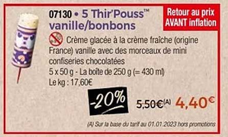 5 Thir'PoussTM vanille/bonbons