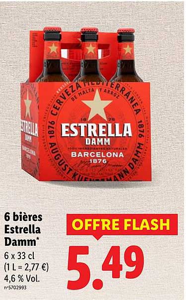 6 bières Estrella Damm*