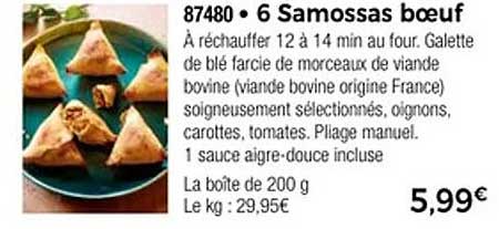 6 Samossas bœuf