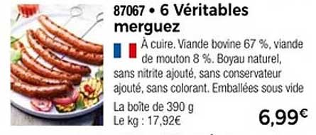 6 Véritables merguez
