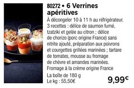 6 Verrines apéritives