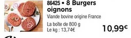 8 Burgers oignons