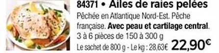 Ailes de raies pelées