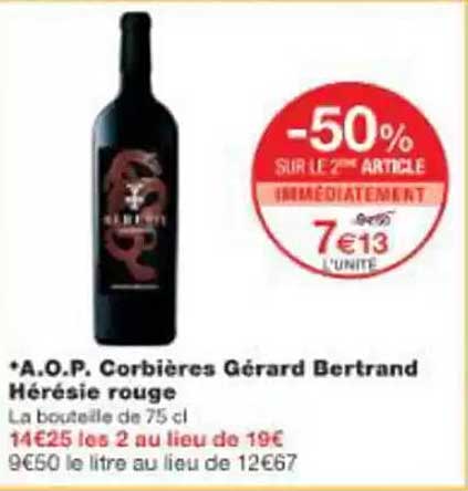 *A.O.P. Corbières Gérard Bertrand Hérésie rouge