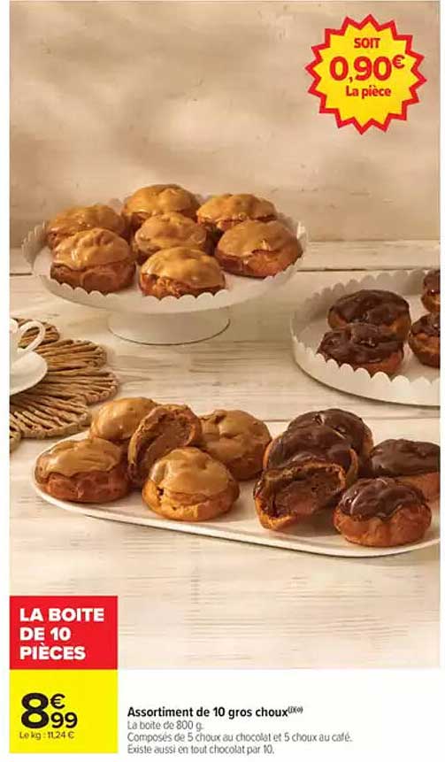 Assortiment de 10 gros choux