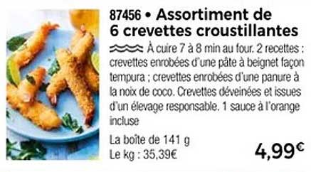 Assortiment de 6 crevettes croustillantes