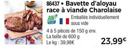 Bavette d’aloyau race à viande Charolaise
