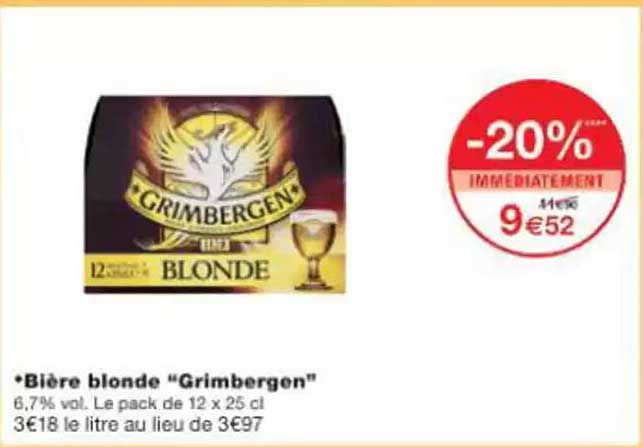 Bière blonde “Grimbergen”