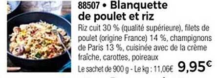 Blanquette de poulet et riz