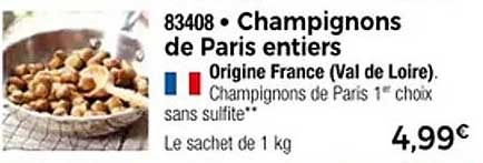 Champignons de Paris entiers