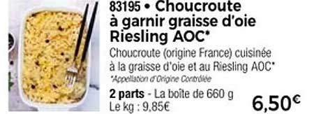Choucroute à garnir graisse d'oie Riesling AOC*