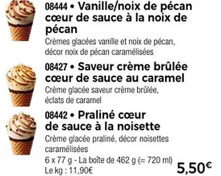 Cremes glacées variété de Thiriet