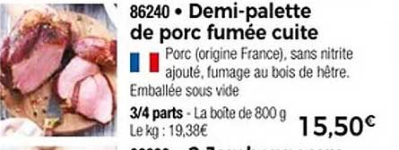 Demi-palette de porc fumée cuite