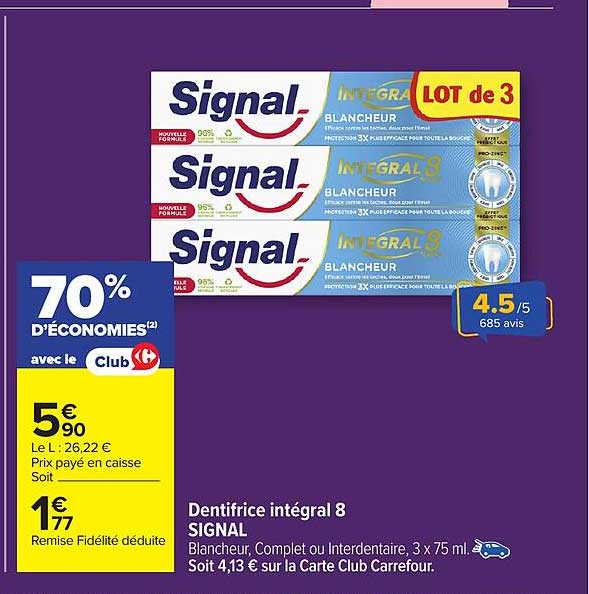 Dentifrice intégral 8 SIGNAL