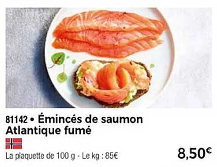Émincés de saumon Atlantique fumé