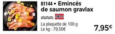 Emincés de saumon gravlax