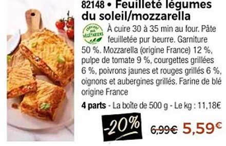 Feuilleté légumes du soleil/mozzarella