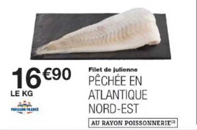 Filet de julienne Pêchée en Atlantique Nord-Est