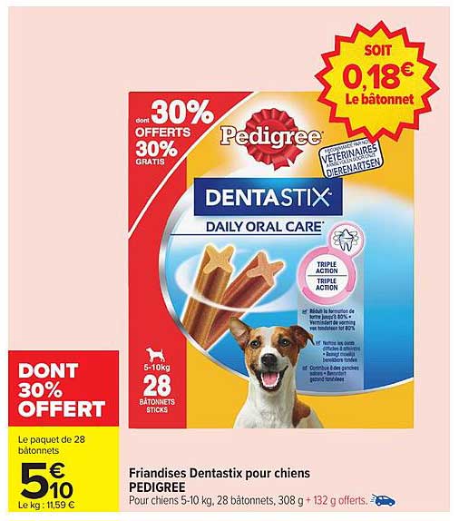Friandises Dentastix pour chiens PEDIGREE