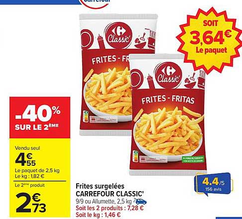 Frites surgelées CARREFOUR CLASSIC'