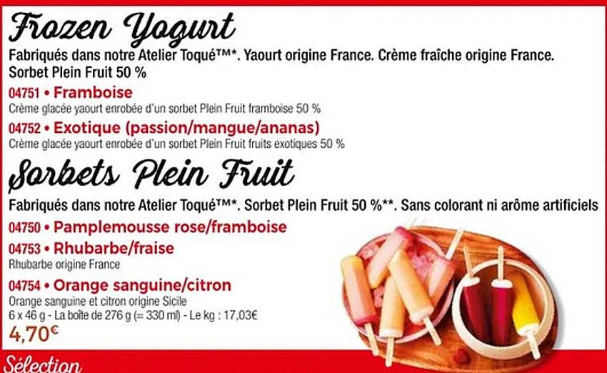 Frozen Yogurt et Sorbets Plein Fruit