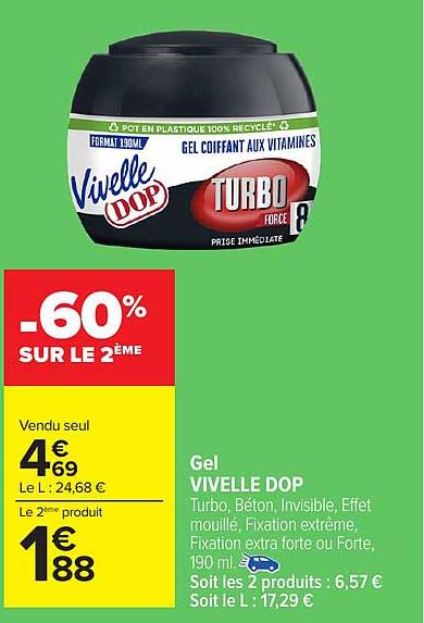 Gel VIVELLE DOP Turbo Force 190 ml