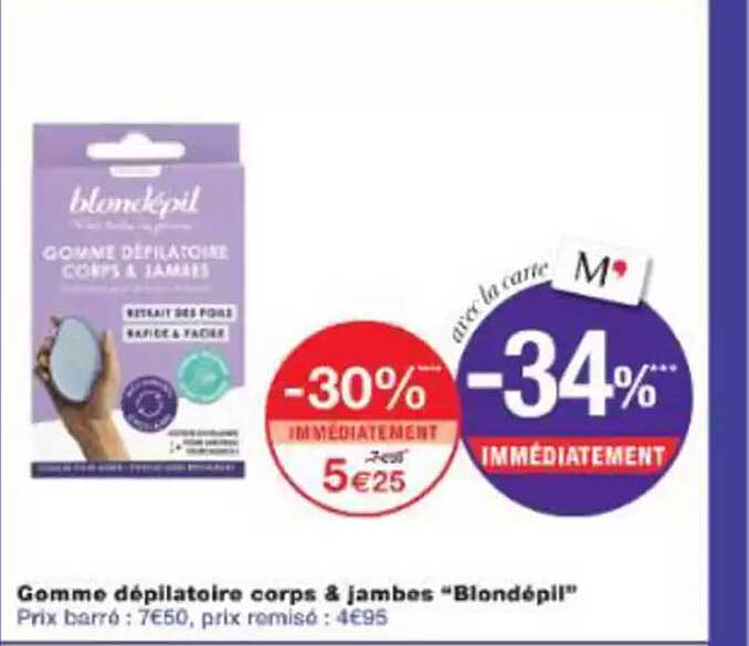 Gomme dépilatoire corps & jambes "Blondépil"