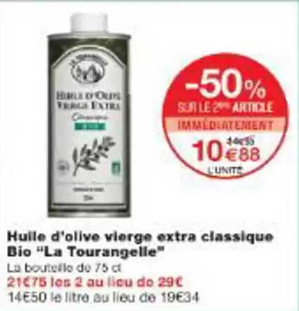 Huile d'olive vierge extra classique Bio "La Tourangelle"