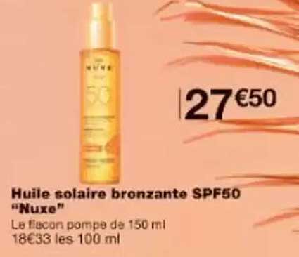 Huile solaire bronzante SPF50 "Nuxe"