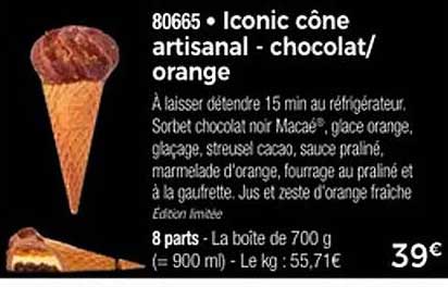 Iconic cône artisanal - chocolat/orange