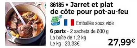 Jarret et plat de côte pour pot-au-feu