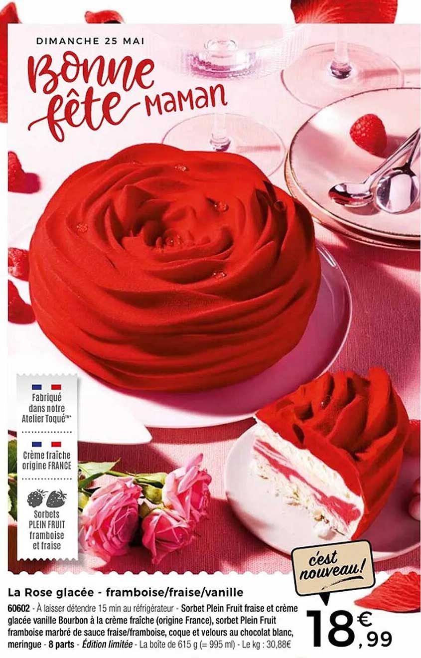 La Rose glacée - framboise/fraie/vanille