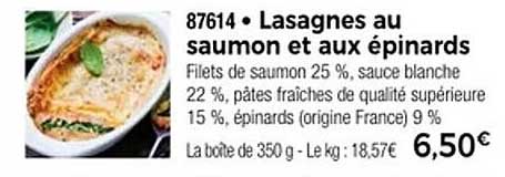 Lasagnes au saumon et aux épinards