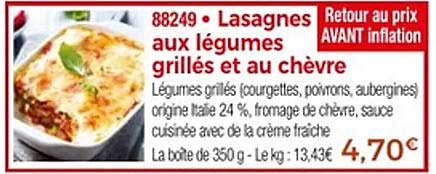 Lasagnes aux légumes grillés et au chèvre