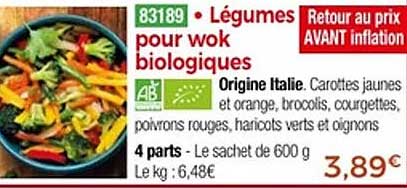 Légumes pour wok biologiques