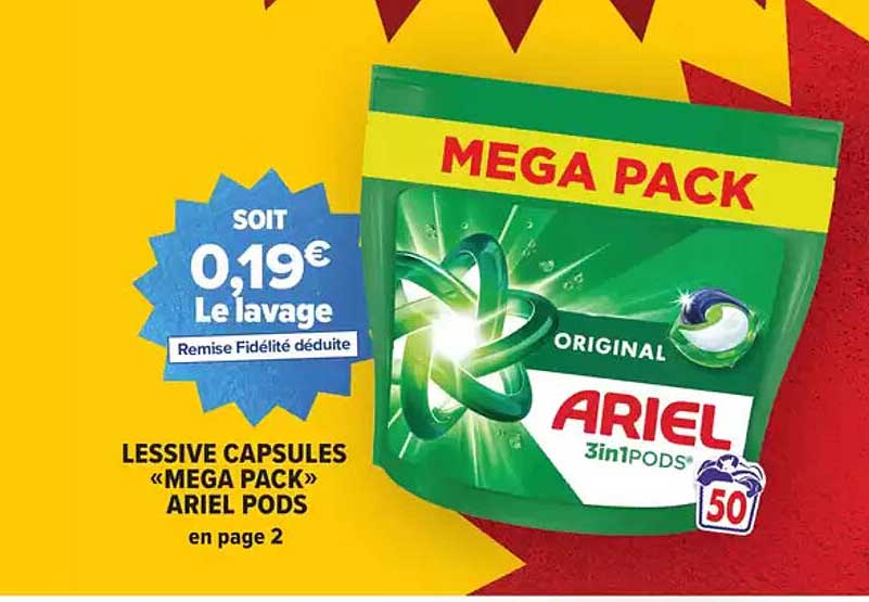 LESSIVE CAPSULES « MEGA PACK » ARIEL PODS