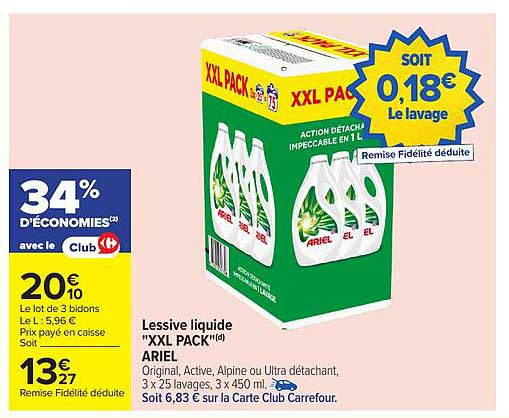 Lessive liquide "XXL PACK" ARIEL