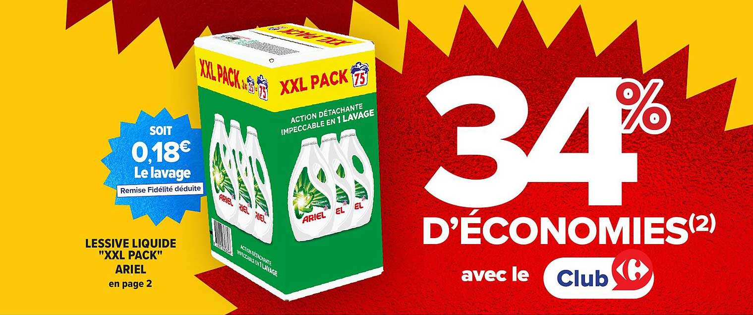 LESSIVE LIQUIDE "XXL PACK" ARIEL