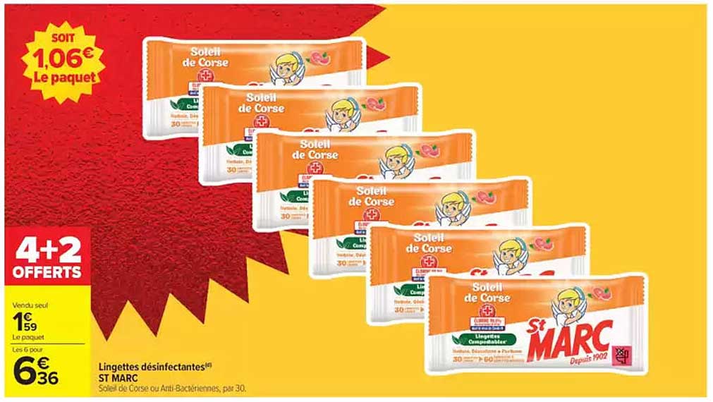 Lingettes désinfectantes St Marc