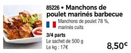 Manchons de poulet marinés barbecue