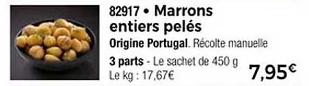 Marrons entiers pelés