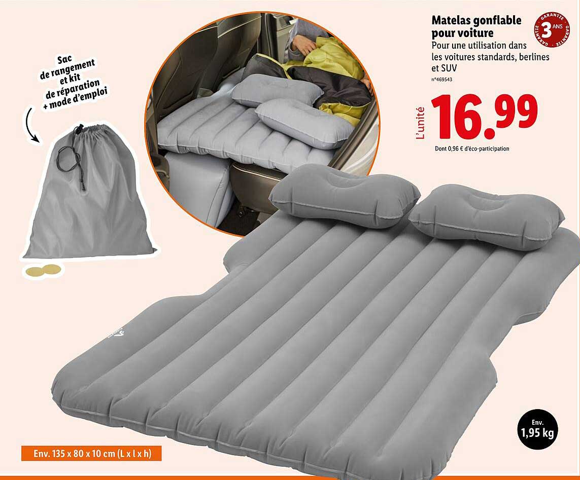 Matelas gonflable pour voiture