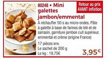 Mini galettes jambon/emmental