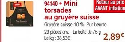 Mini torsades au gruyère suisse