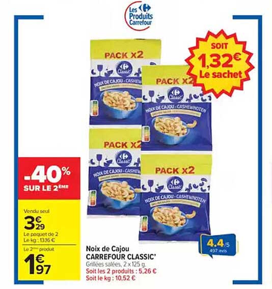Noix de Cajou CARREFOUR CLASSIC'