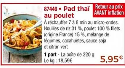 Pad thaï au poulet
